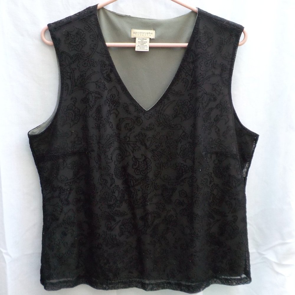 EUC "Apostrophe Stretch" Pull Over Top in Black SZ X-LG
